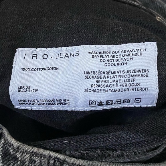 NWT IRO Lep Patchwork Distressed High Rise Slim-Leg Ankle Jeans Washed Black‎ 25 - Picture 7 of 8
